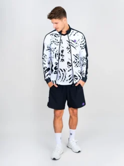 Blouson Pour Homme BIDI BADU Melbourne Printed Jacket White/Black -Magasin De Sport De Tennis blouson pour homme bidi badu melbourne printed jacket white black 1352772 650x650 g1