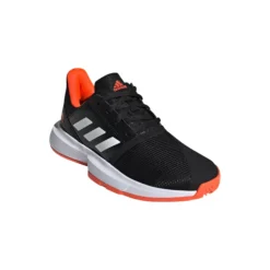 Chaussures De Tennis Pour Enfant Adidas CourtJam XJ Black/White/Red -Magasin De Sport De Tennis chaussures de tennis pour enfant adidas courtjam xj black white red 120157 650x650 g2