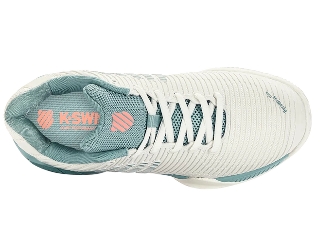 Chaussures De Tennis Pour Enfant K-Swiss Hypercourt Express 2 HB Blanc/Nile Blue 4 Chaussures De Tennis Pour Enfant K-Swiss Hypercourt Express 2 HB Blanc/Nile Blue – Image 2