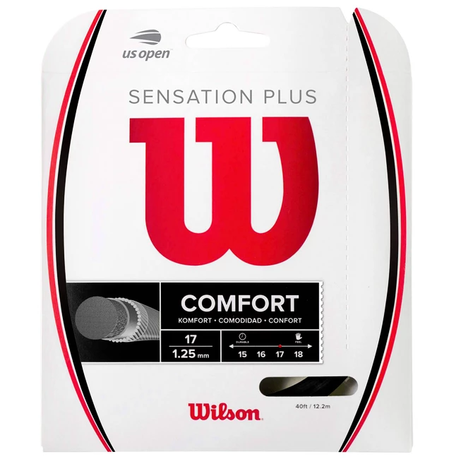 Cordage De Tennis Wilson Sensation Plus Black 1.28 Mm 3 Cordage De Tennis Wilson Sensation Plus Black 1.28 Mm