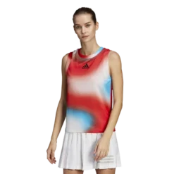 Débardeur Pour Femme Adidas Melbourne Printed Match Tank White/Red/Blue -Magasin De Sport De Tennis debardeur pour femme adidas melbourne printed match tank white red blue 151351 650x650 g2