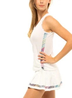 Débardeur Pour Femme Lucky In Love Sheer Can Tank White -Magasin De Sport De Tennis debardeur pour femme lucky in love sheer can tank white 121408 650x650 g1