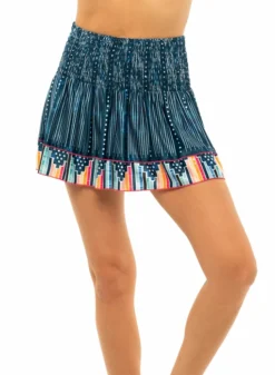 Jupe Pour Femme Lucky In Love Long Borderline Smocked Skirt Indigo