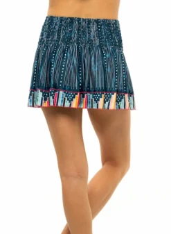 Jupe Pour Femme Lucky In Love Long Borderline Smocked Skirt Indigo -Magasin De Sport De Tennis jupe pour femme lucky in love long borderline smocked skirt indigo 121511 650x650 g2