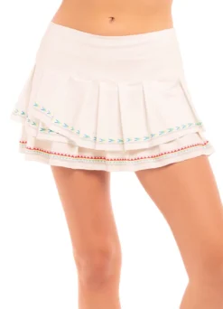 Jupe Pour Femme Lucky In Love Sahara Pleat Tier Skirt White