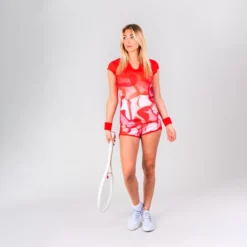 Short Pour Femme BIDI BADU Elani Tech 2 In 1 Shorts Red/Orange -Magasin De Sport De Tennis short pour femme bidi badu elani tech 2 in 1 shorts red orange 124902 650x650 g1