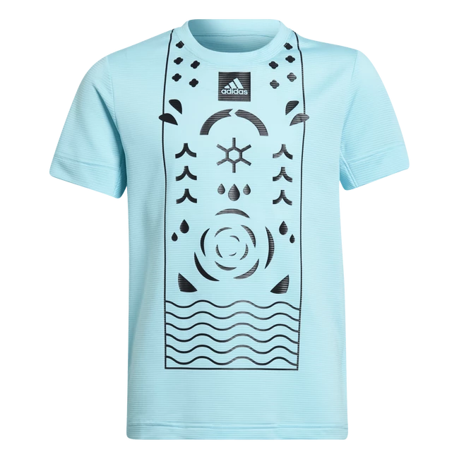 T-shirt Pour Enfant Adidas Boys Printed Tennis Shirt Aqua 3 T-shirt Pour Enfant Adidas Boys Printed Tennis Shirt Aqua