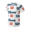 T-shirt Pour Enfant Wilson All Over Logo Tech Tee B White -Magasin De Sport De Tennis t shirt pour enfant wilson all over logo tech tee b white 156032 650x650 1