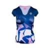 T-shirt Pour Femme BIDI BADU Bella 2.0 Tech V-Neck Tee Dark Blue/Rose