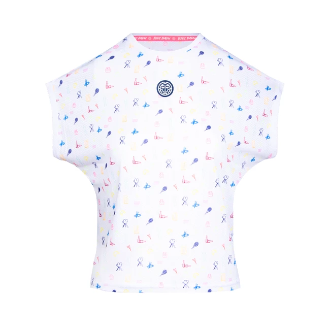 T-shirt Pour Femme BIDI BADU Majira Tech Tee White, Mixed 3 T-shirt Pour Femme BIDI BADU Majira Tech Tee White, Mixed
