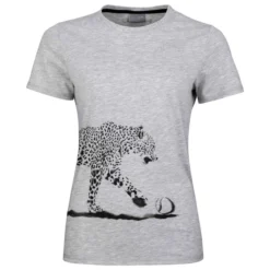 T-shirt Pour Femme Head Leopard Gray