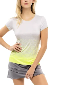 T-shirt Pour Femme Lucky In Love Turn Up The Pleat Neon Yellow