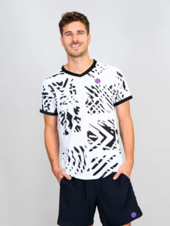 T-shirt Pour Homme BIDI BADU Melbourne V-Neck Tee White/Black -Magasin De Sport De Tennis t shirt pour homme bidi badu melbourne v neck tee white black 1352760 650x650 g3