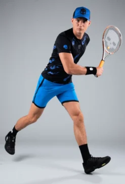 T-shirt Pour Homme Hydrogen Flames Tech Tee Black/Bluette