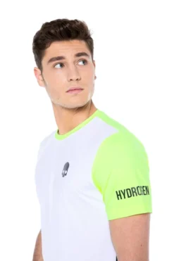T-shirt Pour Homme Hydrogen Tech Camo Tee White/Yellow Fluo -Magasin De Sport De Tennis t shirt pour homme hydrogen tech camo tee white yellow fluo 115052 650x650 g2